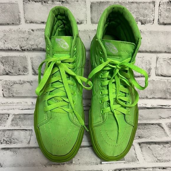Vans Sk8 Hi Pro Classic Neon Green Skate Shoes Sneakers Mens 6.5 Womens 8 Hi-Top - Picture 3 of 11